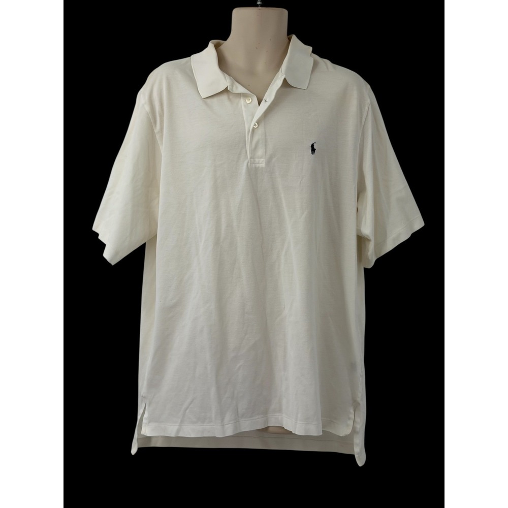 Polo Golf Ralph Lauren Mens Short Sleeve Pima Cotton‎ Polo Shirt White Size XL